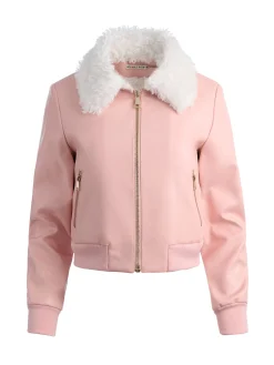 Alice and Olivia VEGAN*WILLARD VEGAN BOMBER OFF WHITE