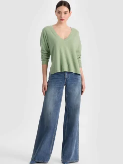 Alice and Olivia PULLOVERS*WILLIAMS CASHMERE PULLOVER GREY MINERAL