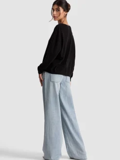 Alice and Olivia PULLOVERS*WILLIAMS CASHMERE PULLOVER ECRU