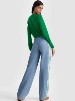 Alice and Olivia JEANS*XANDER RACING STRIPE JEAN