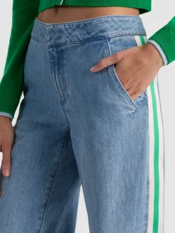 Alice and Olivia JEANS*XANDER RACING STRIPE JEAN