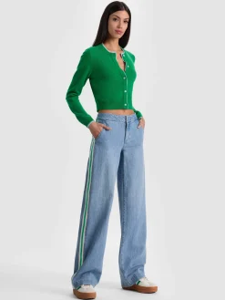 Alice and Olivia JEANS*XANDER RACING STRIPE JEAN