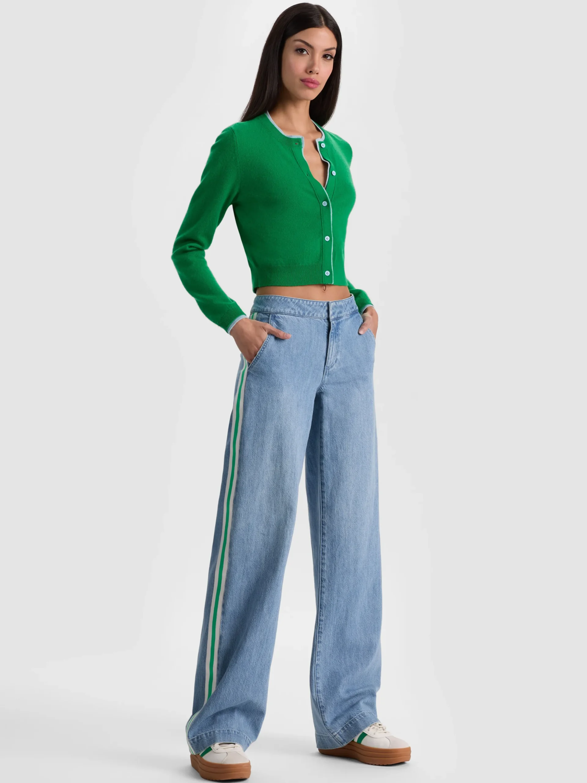 Alice and Olivia JEANS*XANDER RACING STRIPE JEAN