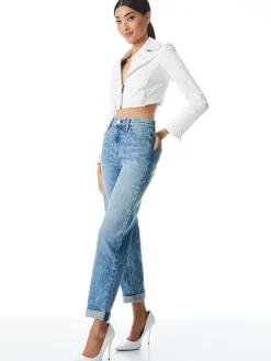 Alice and Olivia JACKETS*YARDLEY VEGAN JACKET MAYA CHARCOAL BLACK